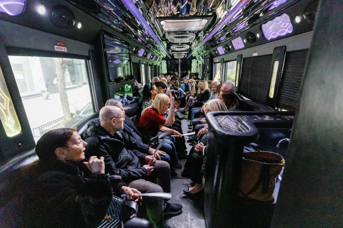 Party bus for 80th birthday