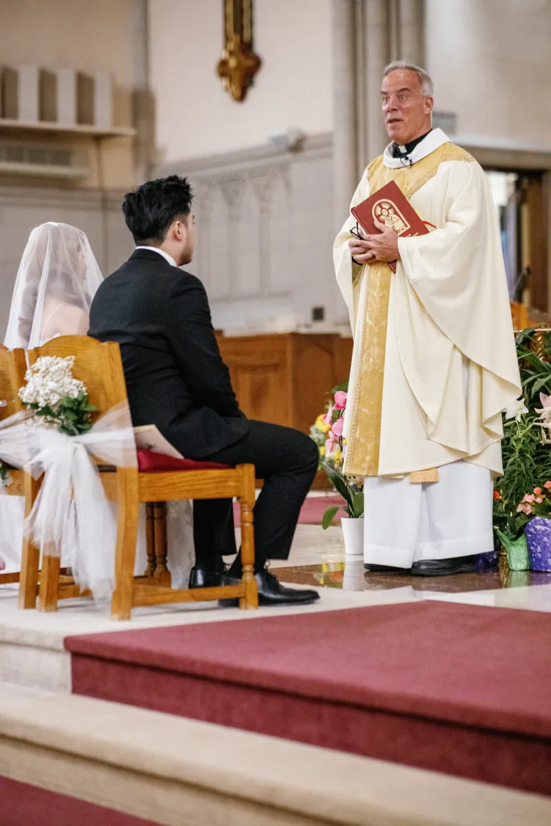 Priest performing wedding ceremony