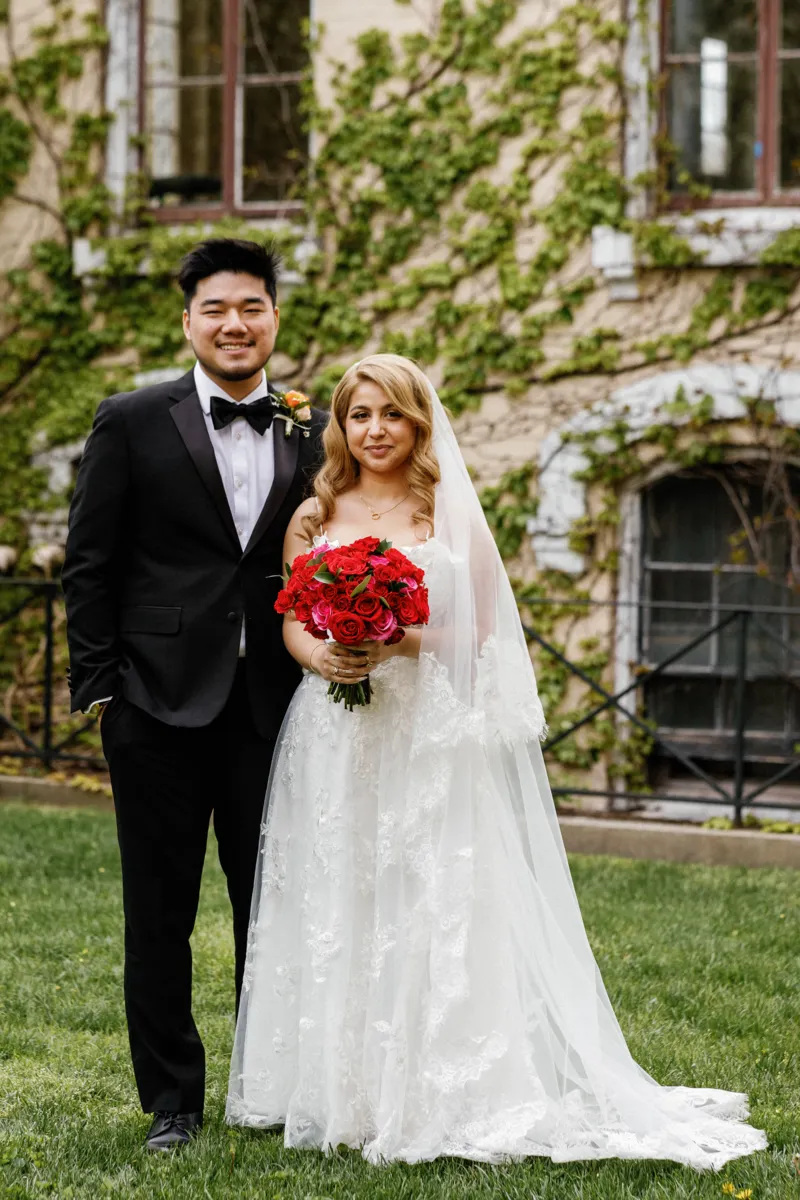 Interracial wedding portrait