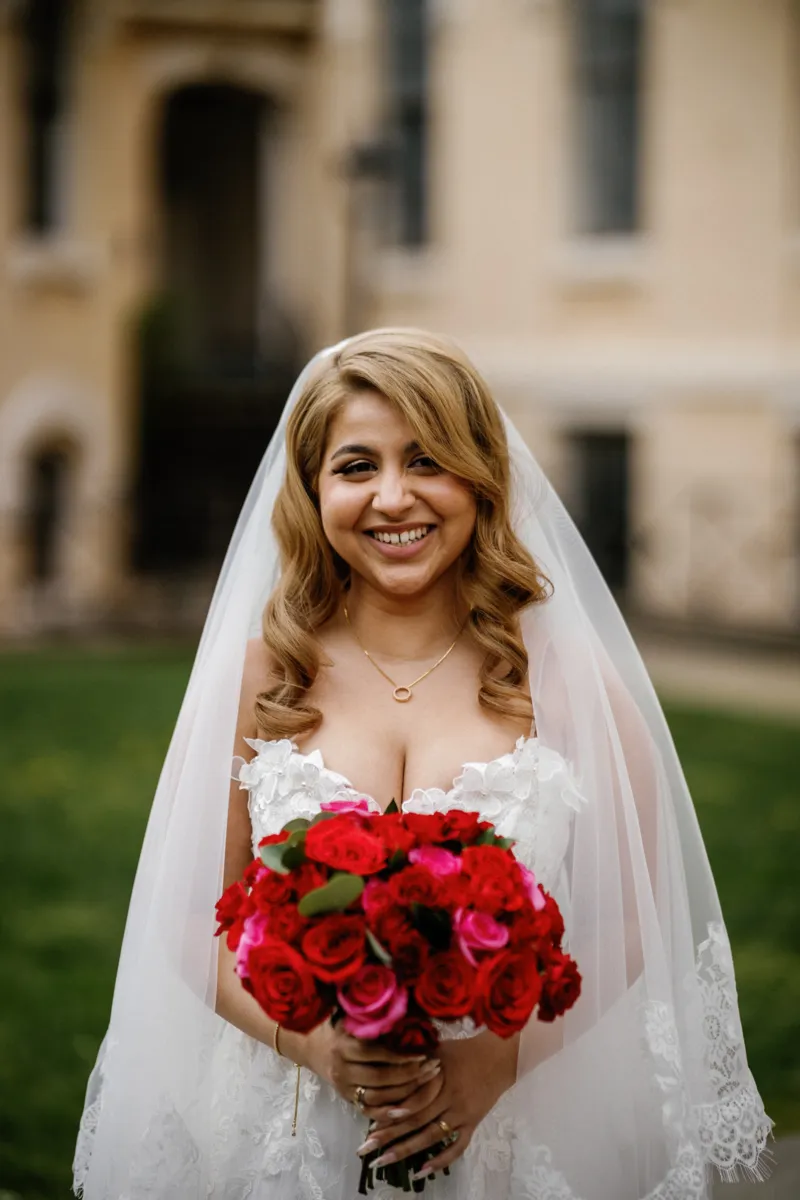 Bride holding bouquet