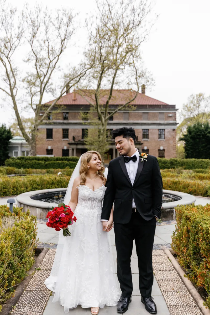 Interracial wedding portrait