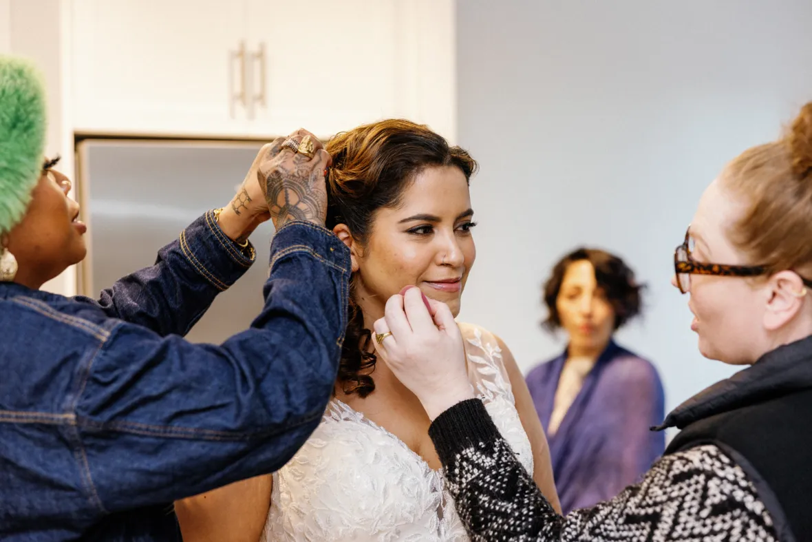 Bride getting ready