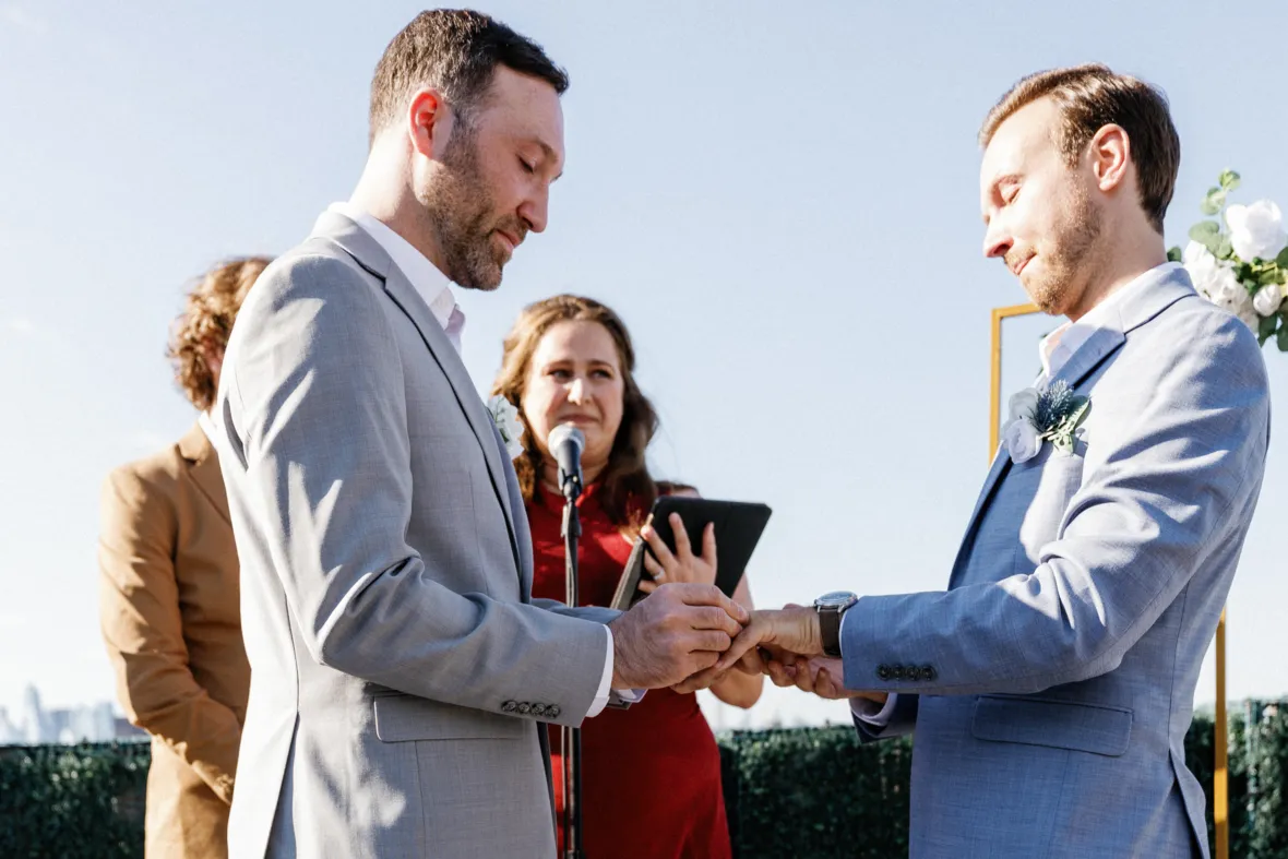 Wedding ring exchange ceremony