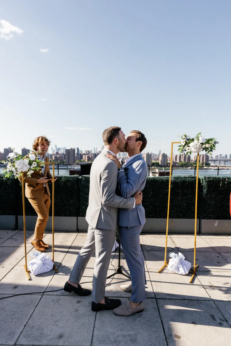 First wedding ceremony kiss