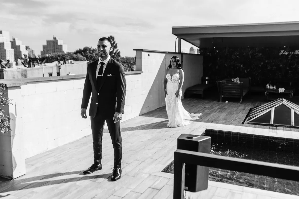 Wedding reveal on Deity rooftop