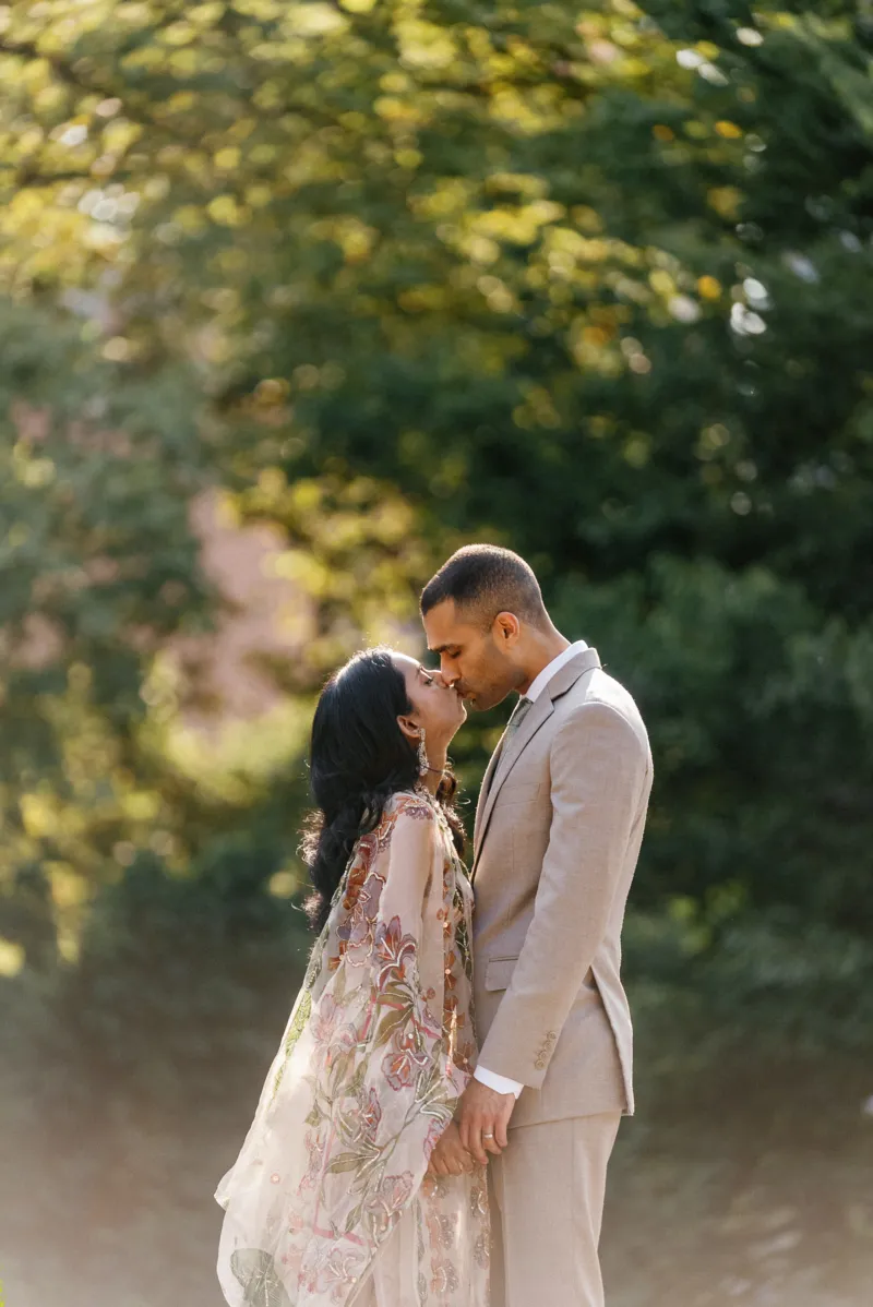 Indian couple kissing