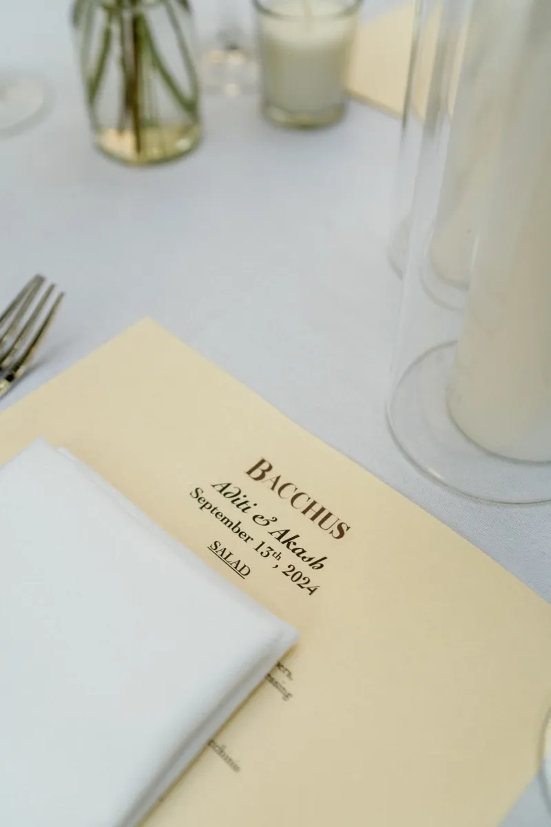 Bacchus restaurant menu