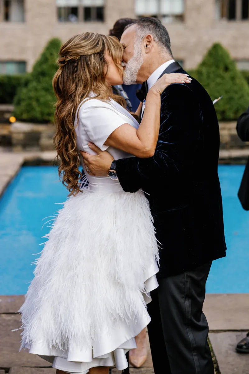 First wedding ceremony kiss