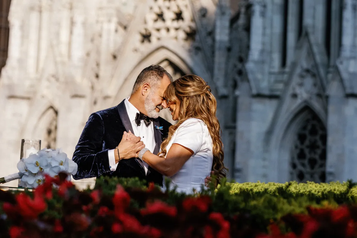 Rooftop wedding portrait